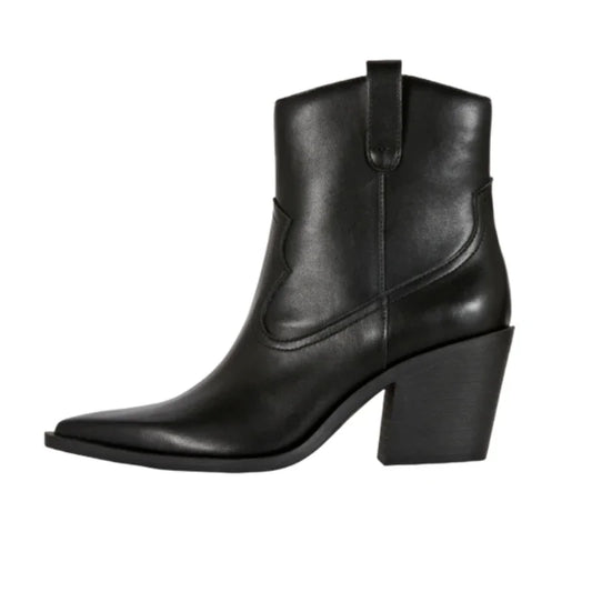 New Fashion Western Cowboy Ankle Boots Winter Shoes for Women 6.5CM Heels Classic Simple Style Elegant Footwear Size 43