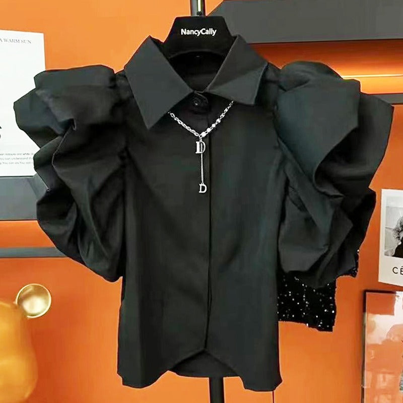 European Station Classy Patchwork Loose Bottoming Top Shirt
