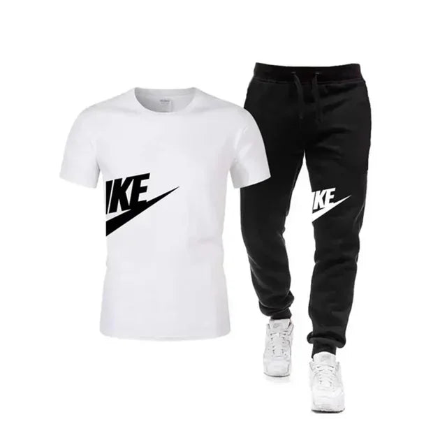 Comfortable two-Piece Set Short Sleeve T-Shirt+Long Pants Men'S Casual 