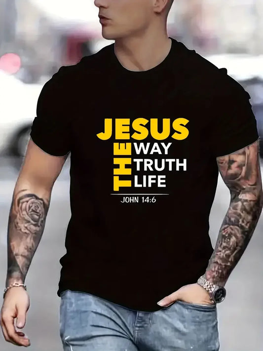 Jesus Print T Shirt,Tees For Men,Casual Short Sleeve T-shirt For Summer Casual for All-Season Comfort & Easy Care