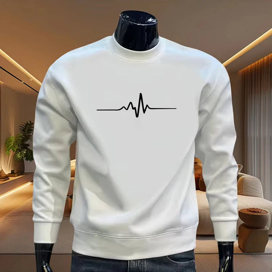 Mens Sweatshirts Printing O-Neck Long Sleeves Tops Man Daily Versatile Clothing High Grade Casual Pullover Jogging Sweatshirts