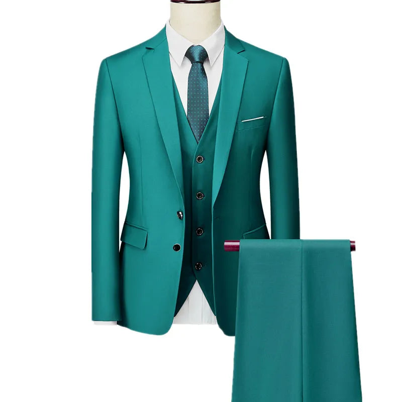 3 piece light green Italian suit