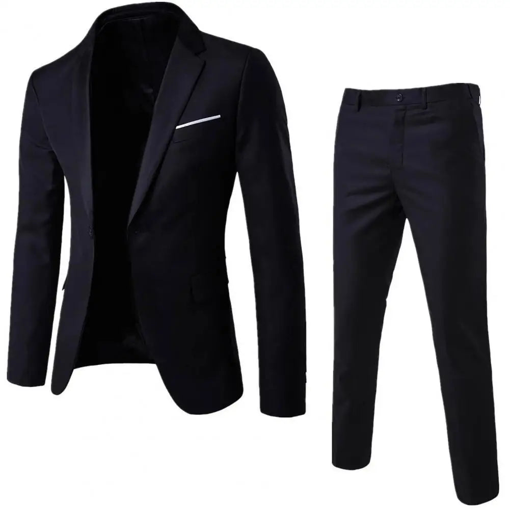 2 piece cotton and polyester black suit