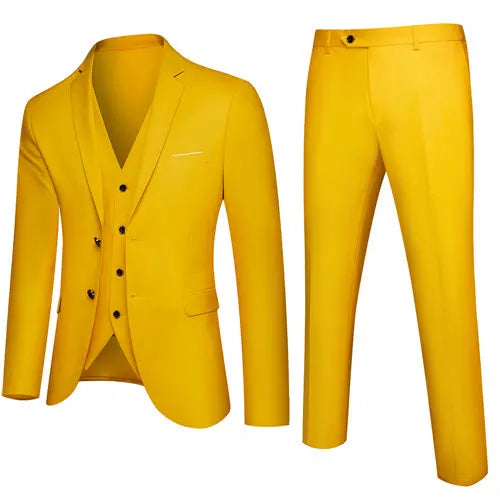 3 piece yellow Italian suit