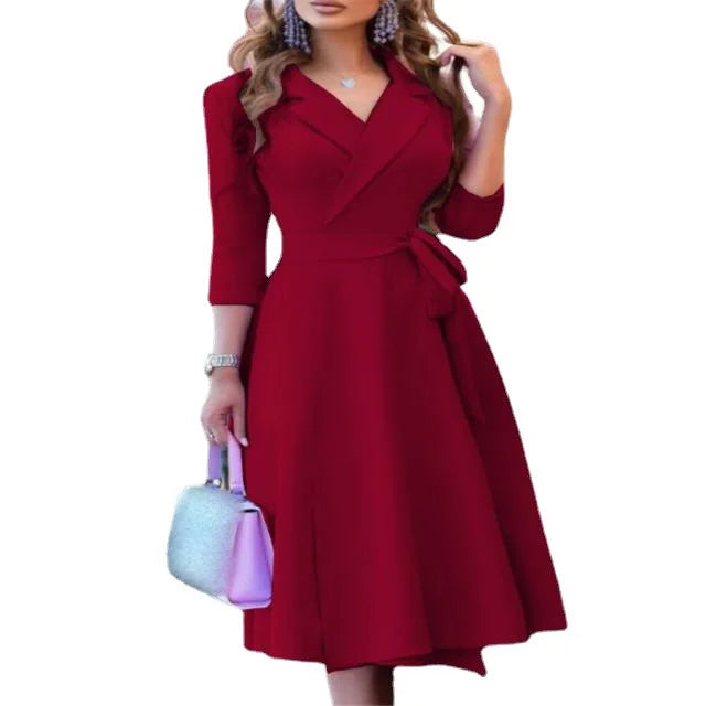 New Womens Dress Suit Collar Dress