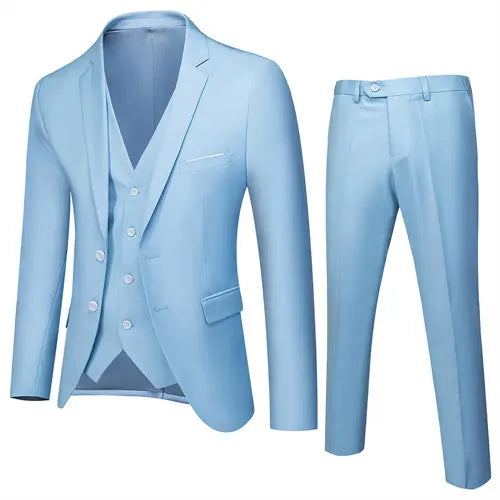 3 piece sky blue Italian suit