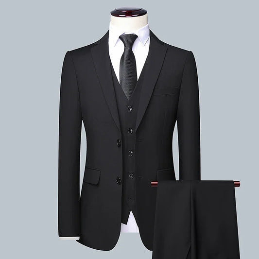 3 piece black Italian suit