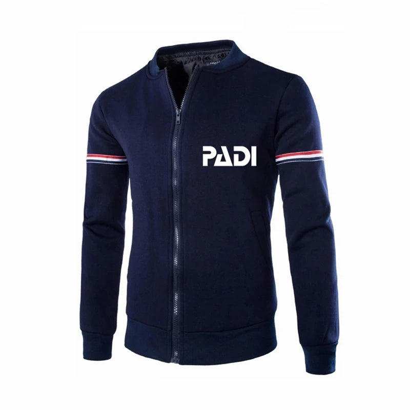 Spring and Autumn Men Fashion Jackets Outdoor Sportwears Solid Color Stand Collar Flight Jackets Tops