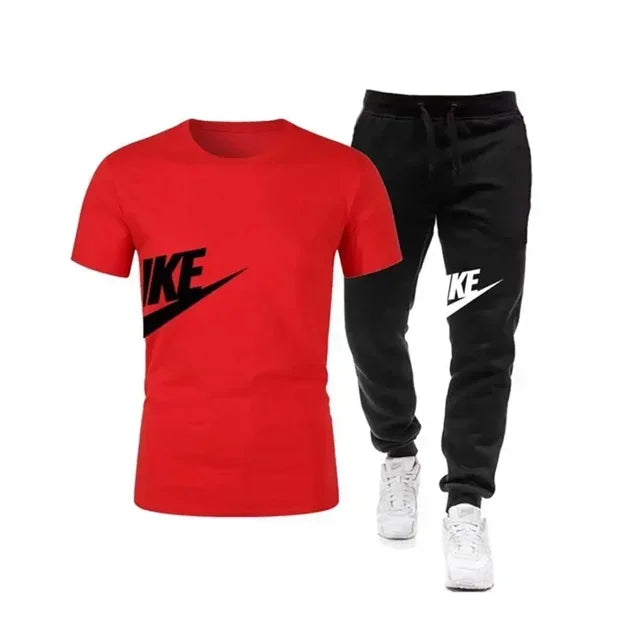 Comfortable two-Piece Set Short Sleeve T-Shirt+Long Pants Men'S Casual 