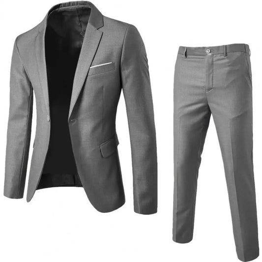 2 piece cotton and polyester gray suit