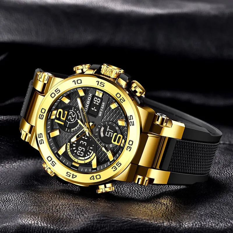Business Watch Men Fashion Diver Watch Men Top Brand Luxury Sport Waterproof Military Chronograph Relógio Masculino+BOX