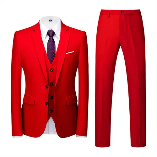 3 piece red Italian suit