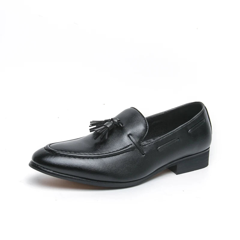 Trendy Brand Classic Brown Men'S Work Shoes anti Slip Comfortable Men'S Leather Casual Shoes Commuting Daily Driving Shoes