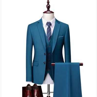 3 piece lake blue Italian suit