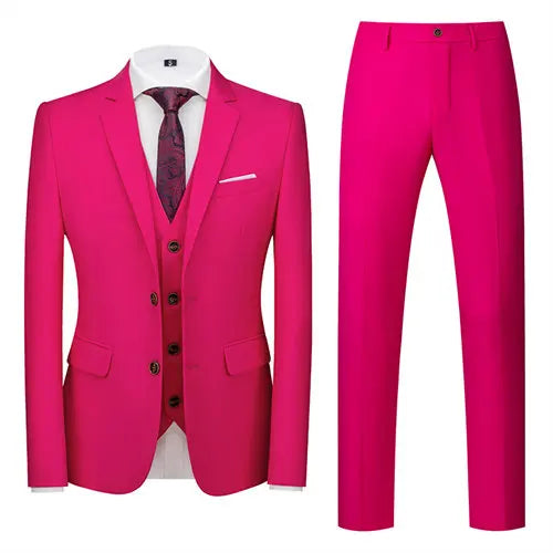 3 piece rose red Italian suit