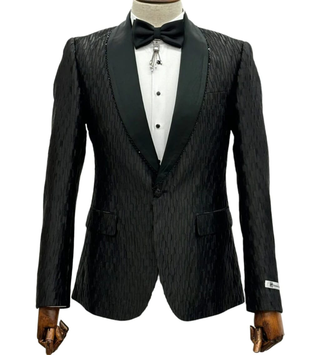 2 piece cotton and polyester black suit