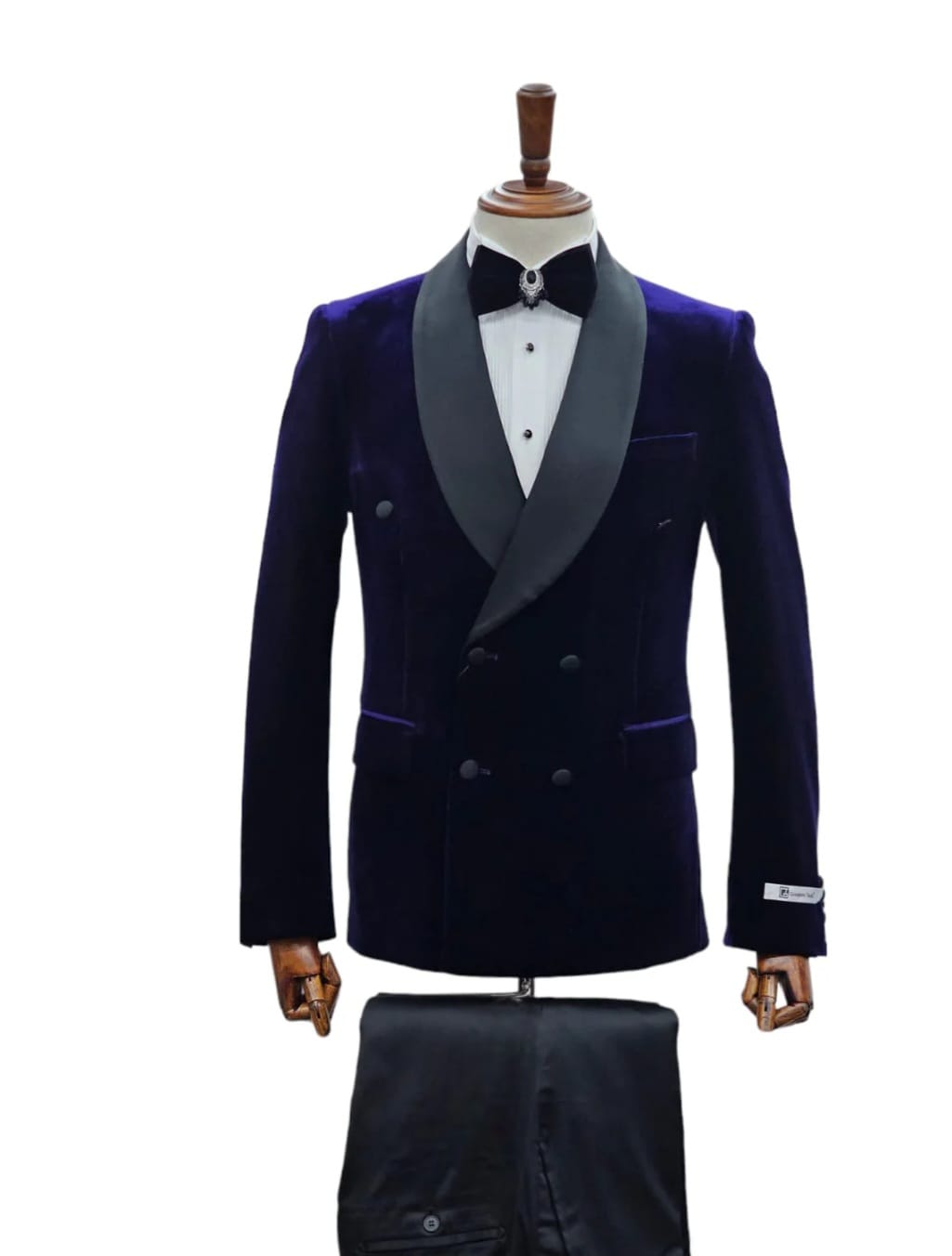 2 piece cotton and polyester purple blue suit