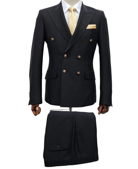 2 piece cotton and polyester black suit